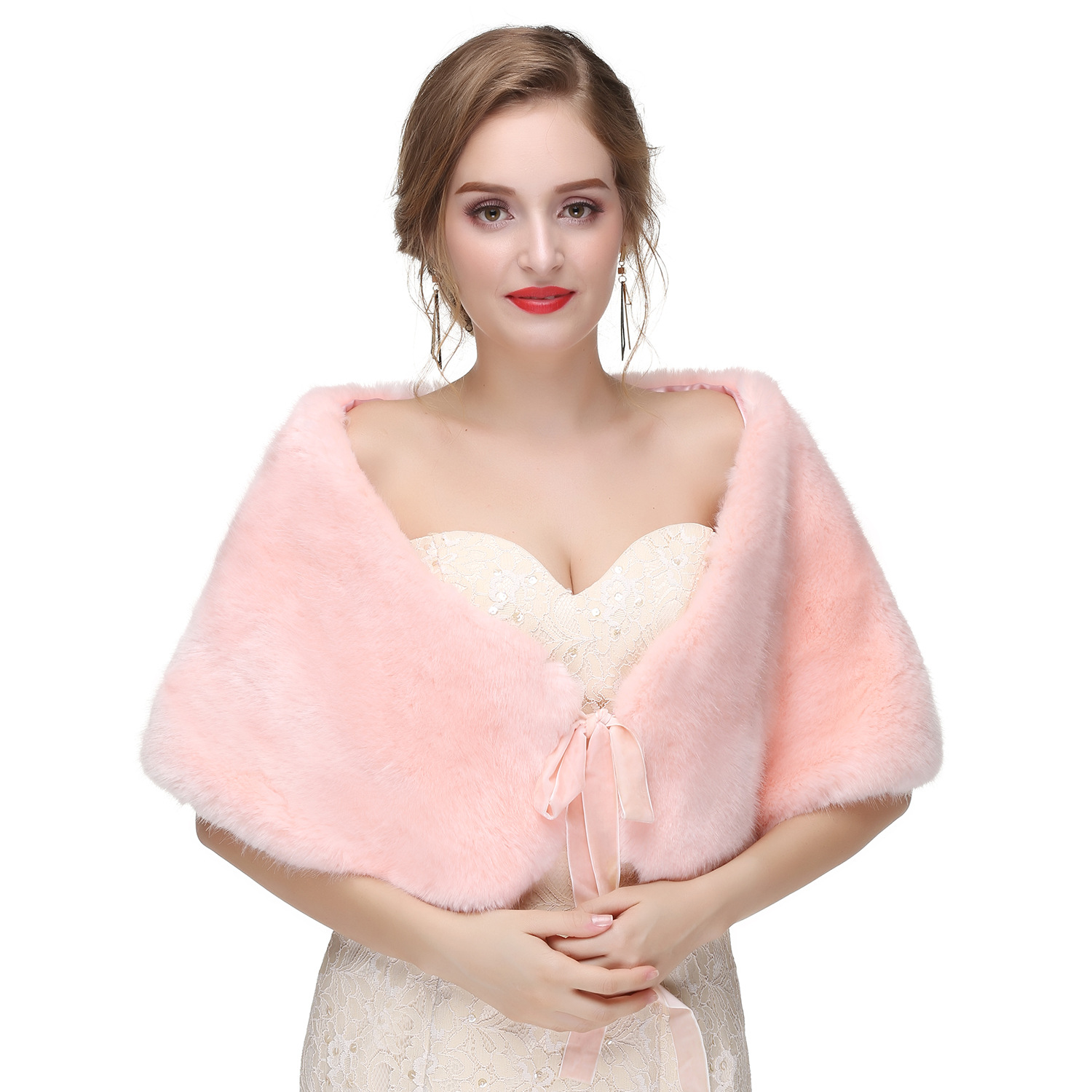 Amazon bridal winter warm fur shawl European and American high-grade fur wedding dress fox fur waistcoat