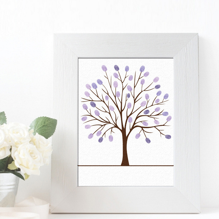 ebay foreign trade hot-selling small tree decorative background wall fingerprint painting sign-in painting personalized creative tree decorative painting