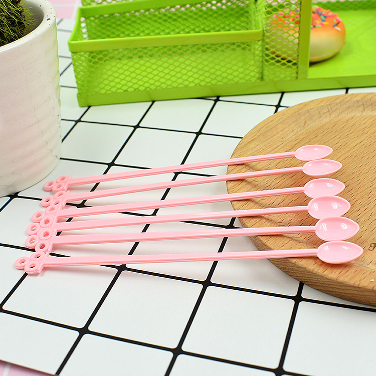 Candy Color Plastic Mini Coffee Spoon Japanese Mixing Spoon Sauce Simulation Jam Gadget Color
