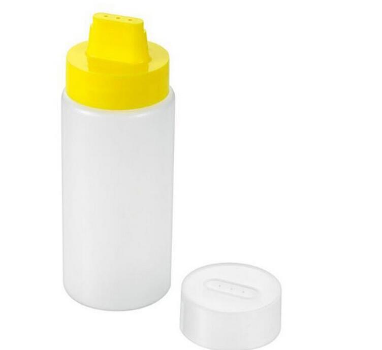 Four-hole squeeze sauce seasoning bottle with lid squeeze sauce bottle salad bottle salad sauce squeeze bottle salad bottle sauce bottle