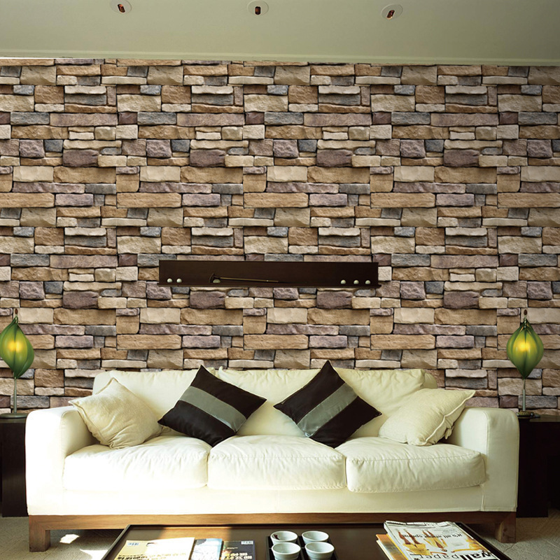 Cross-border 45cm simulation rock brick bedroom living room background wallpaper decorative wallpaper stickers SA1007