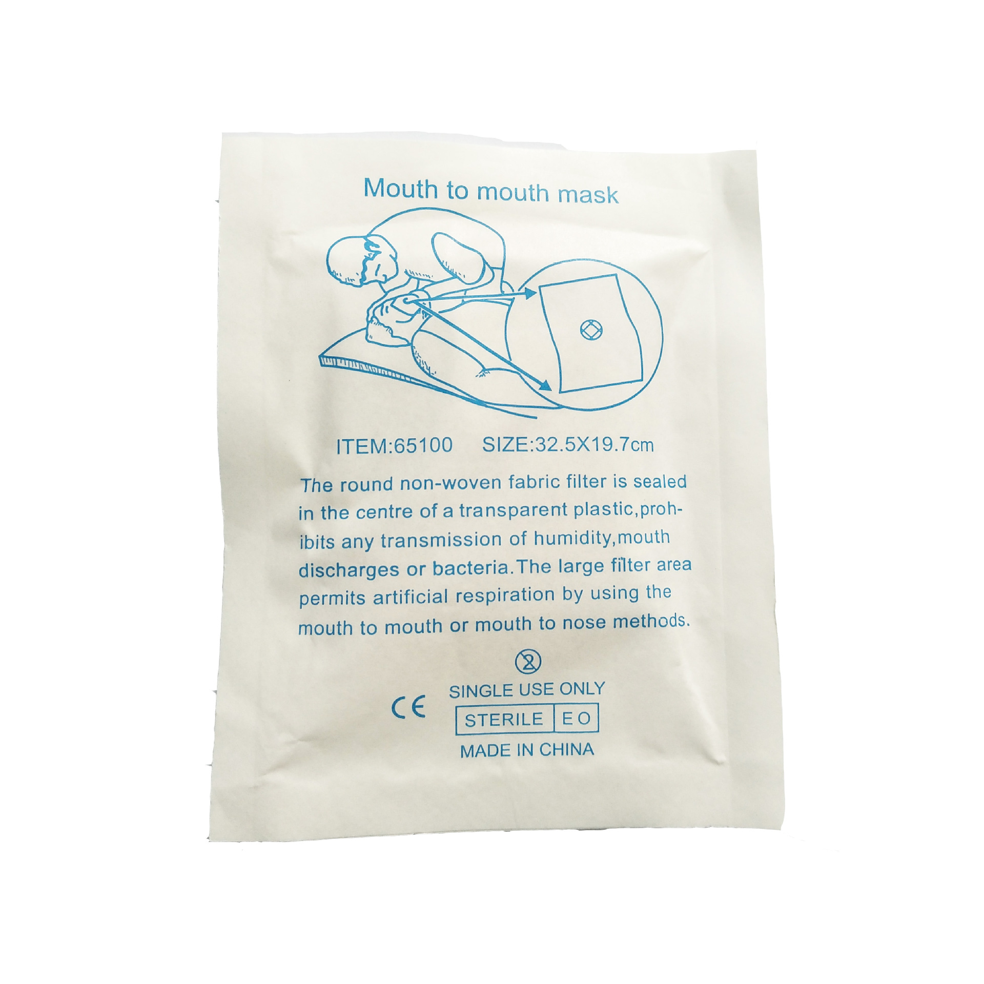 Medical emergency breathing mask mouth-to-mouth artificial respirator one-way valve artificial CPR mask outlet CPR