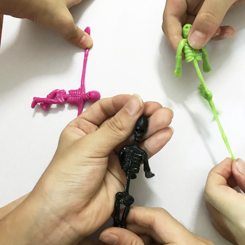 Soft Glue Bones Halloween Creative Novelty Funny Small Toys Soft Glue TPR Skeleton Skeleton