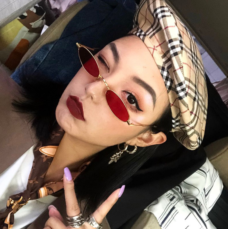 European and American Oval Sunglasses 2020 New TikTok Same Fashion Retro Sunglasses Metal Small Frame 183 Sunglasses