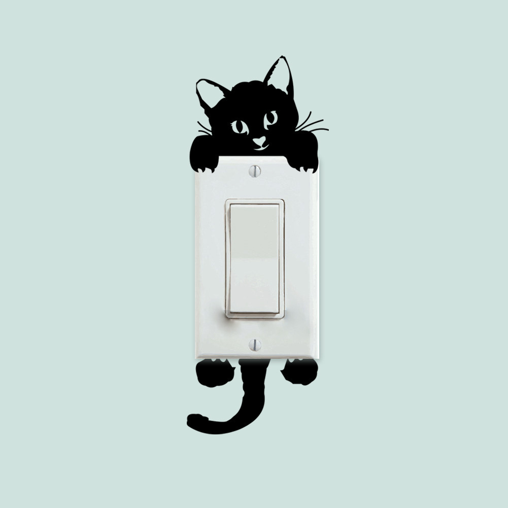 ZY327 new kitten bedroom switch stickers foreign trade wall stickers wholesale removable 3d wall stickers