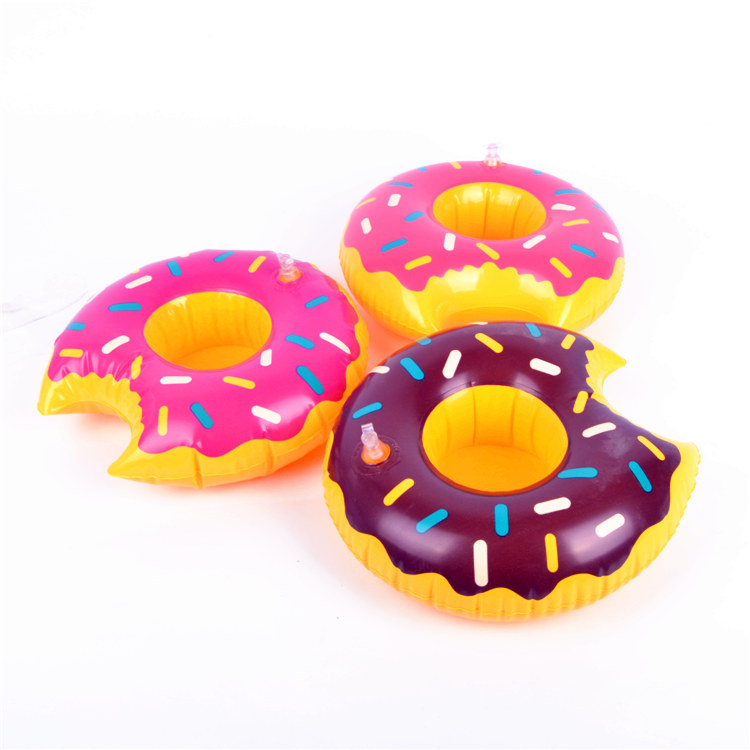 Spot PVC inflatable water supplies coaster inflatable water floating beverage cup holder cross border
