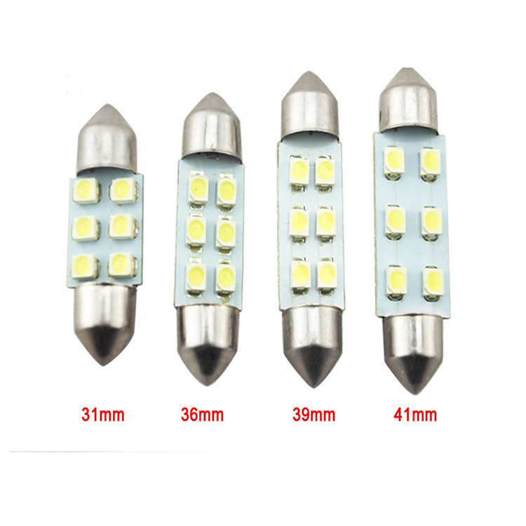 Car LED light roof light 31mm 36mm double pointed light 6SMD 1210 3528 reading light indoor light