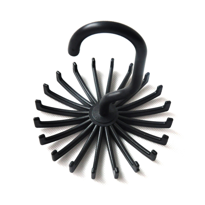 Supply wish Amazon brand new pp material export Australian and American round plastic tie rack 360 degrees rotating 20 pieces
