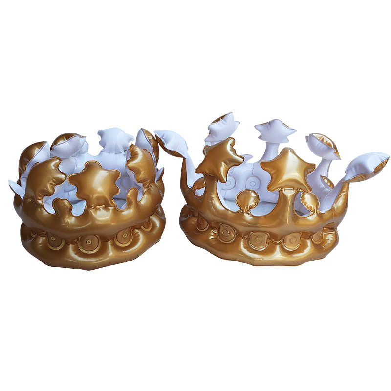 Supply PVC inflatable toys birthday gifts Golden Crown children's crown dress up creative gifts interactive toys