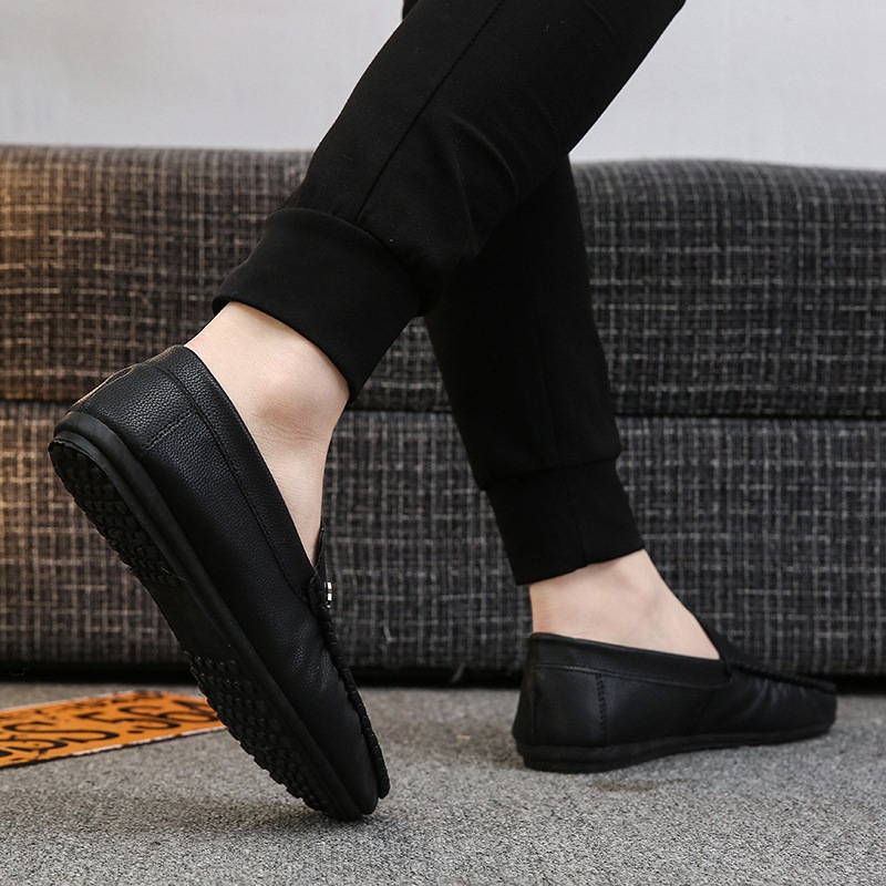 Men's bean shoes soft soft soles youth everything with lazy shoes loafers_voghion.com