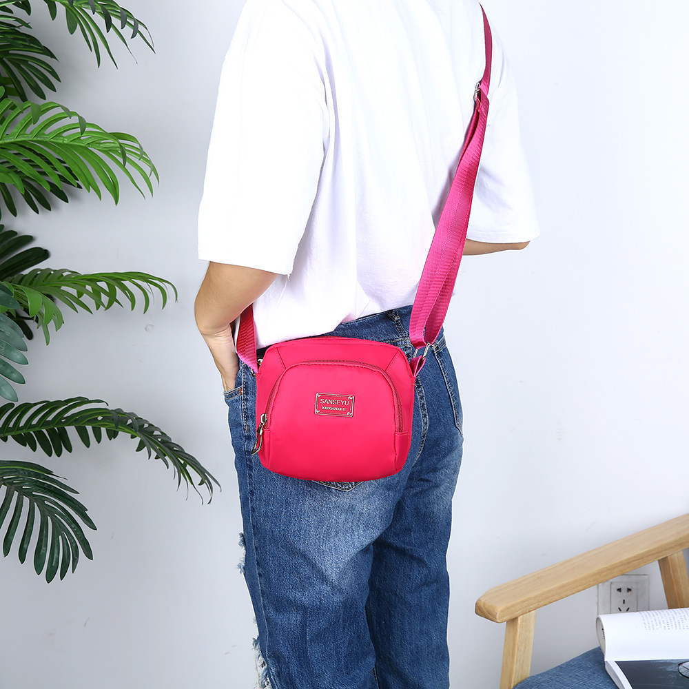 2022 Women's Bag Mini Small Bag Middle-aged and Elderly Shoulder Crossbody Bag Nylon Canvas Bag Food Buying Mobile Phone Coin Purse