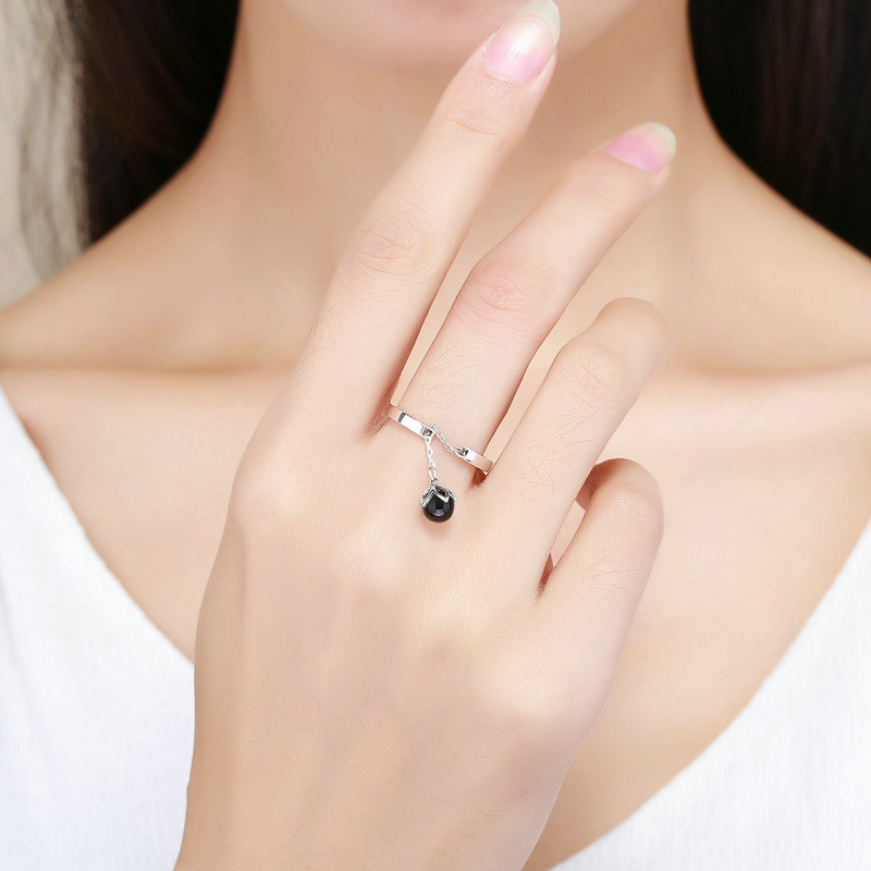 Evele original design s925 sterling silver opening pearl ring simple female ring factory direct SCR314