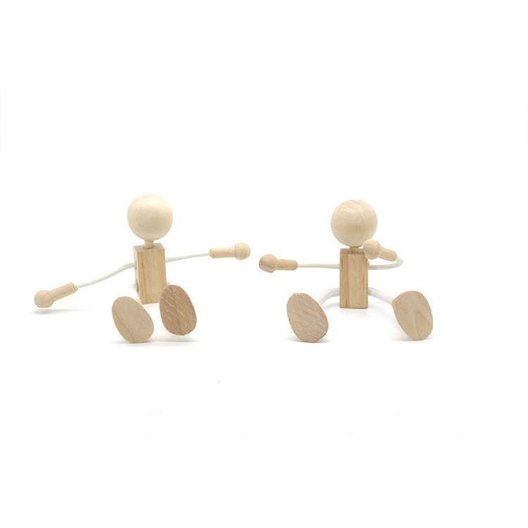 Wooden cartoon toy white embryo DIY hundred monsters cute creative wooden children's toddler toy factory direct decoration