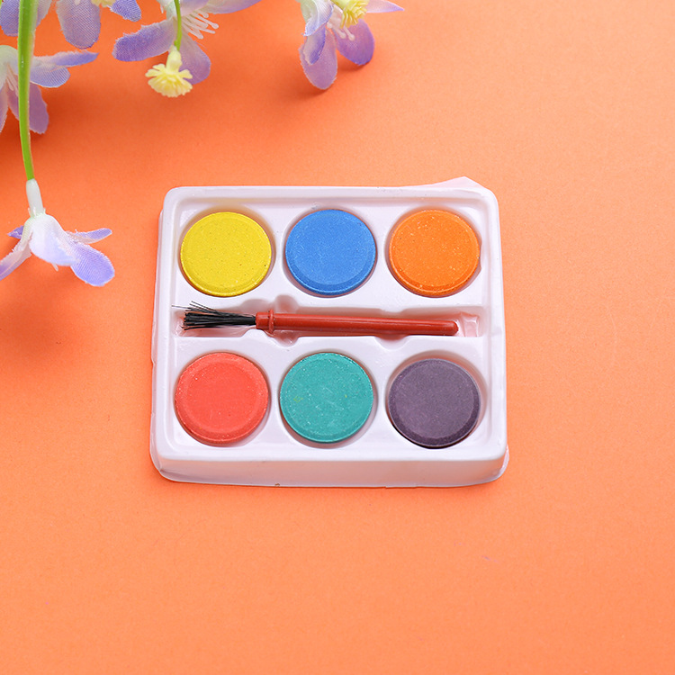 6 color powder cake pigment painting powder cake children's pigment art supplies powder cake set brush brush brush set