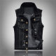 Men's large size black denim vest foreign trade Men's customizable vest waistcoat men's Korean style