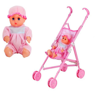 Factory wholesale children's gift mixed stroller toy stroller baby girl play house with doll