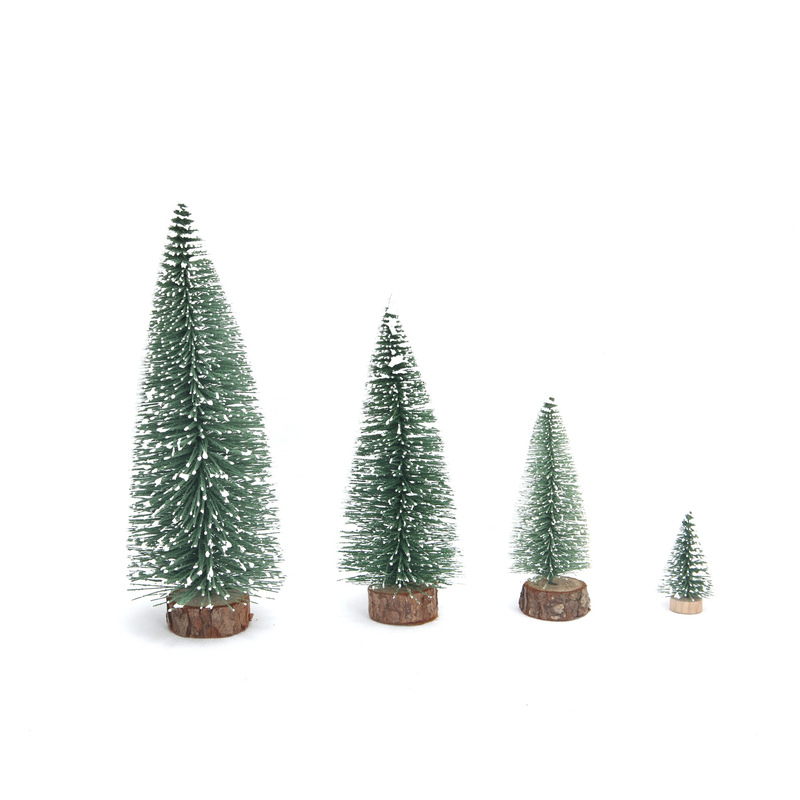 クリスマスのミニクリスマスツリーに白い雪松植毛デスクトップのショーウインドーがついているクリスマス装飾品3-30|undefined