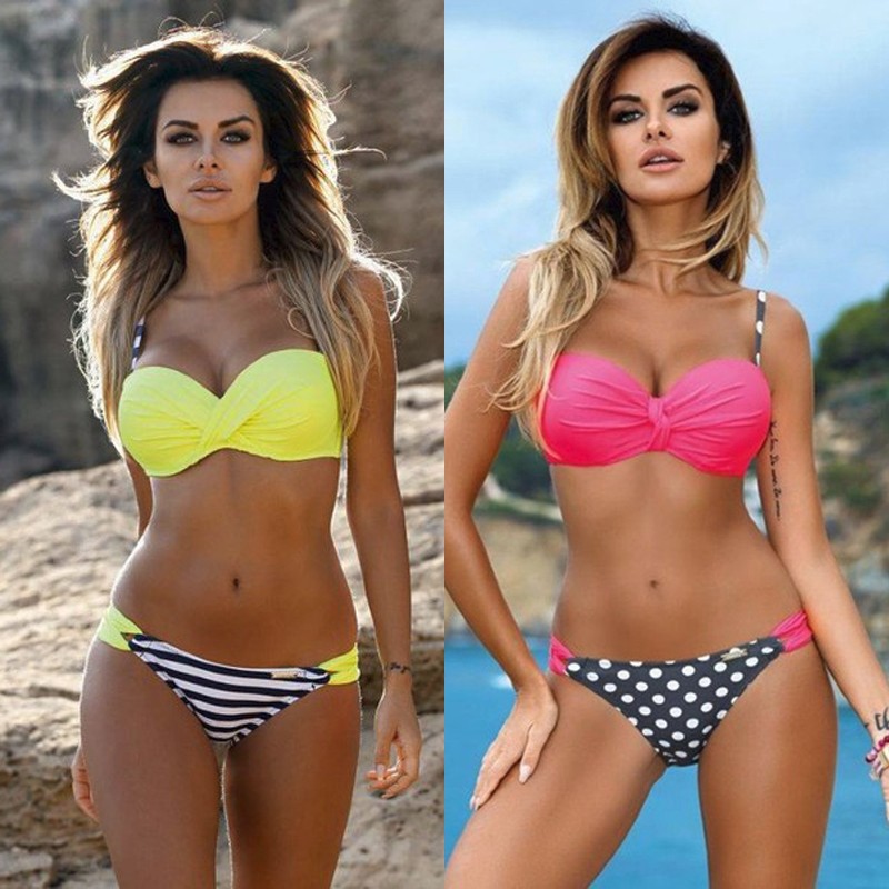 2017 New split bikini swimsuit candy color swimsuit bikini swimsuit direct sales