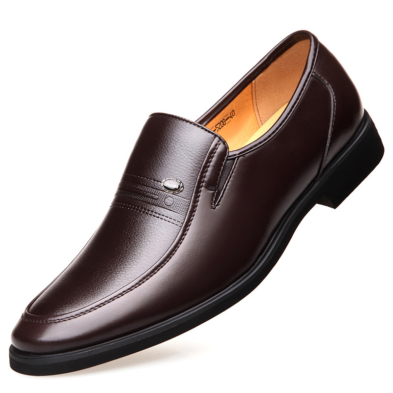 Men's Slip-on Plus Size 4748 49 50 Pointed Business Dress Shoes Men's Shoes Single-layer Shoes Men's Leather Shoes