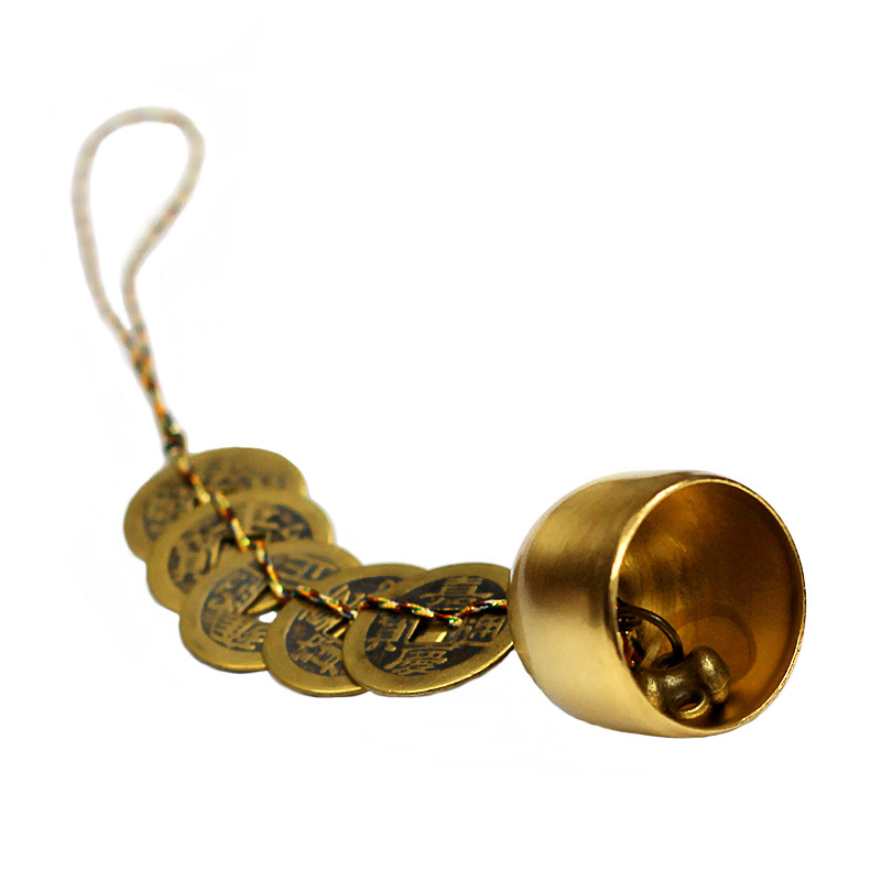 Five-color line diamond line ancient coin five Emperor money copper bell metal pure copper feng shui pendant car pendant