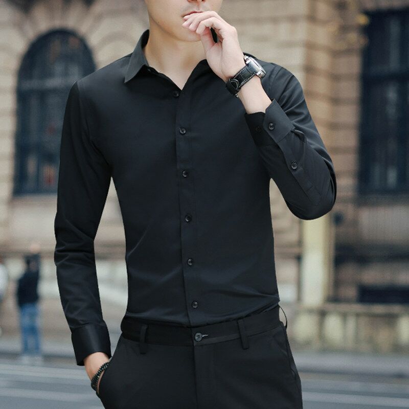 Men's square collar shirt long sleeve business long sleeve men's shirt business men's shirt manufacturers spot wholesale