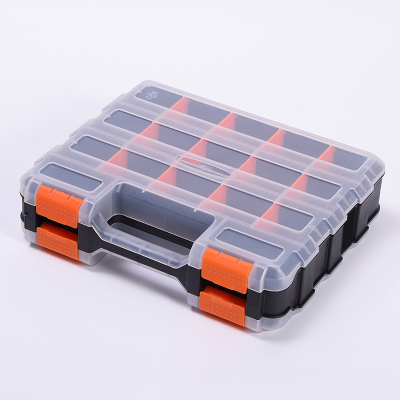Double-sided portable plastic hardware tool accessories box electronic components sorting box parts Box storage box spot