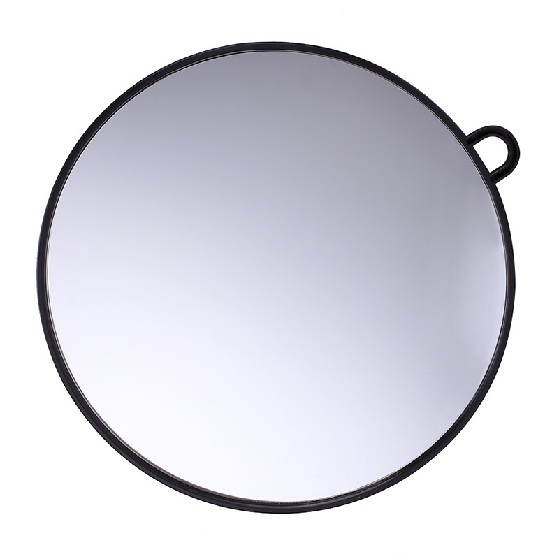 Factory direct supply modeling plastic mirror HD round handle makeup mirror hair salon home Hook mirror hair products