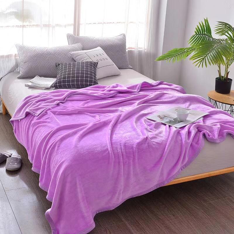 Factory generation solid color flannel padded coral fleece blanket Falei fleece blanket gift yoga blanket logo wholesale