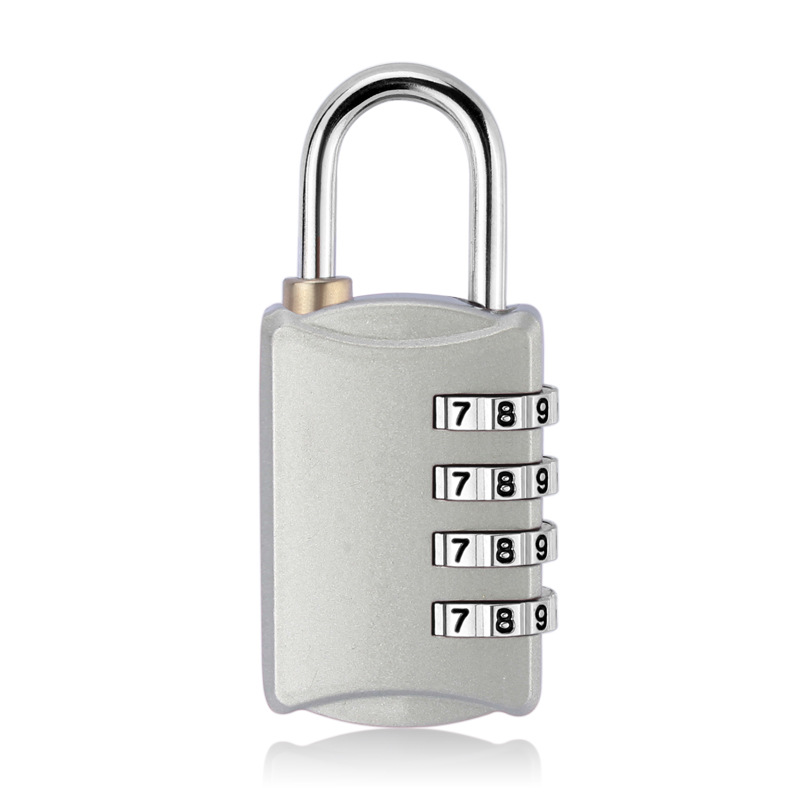 Small password lock padlock multi-color metal luggage zipper small padlock four-seat gym wardrobe door password lock