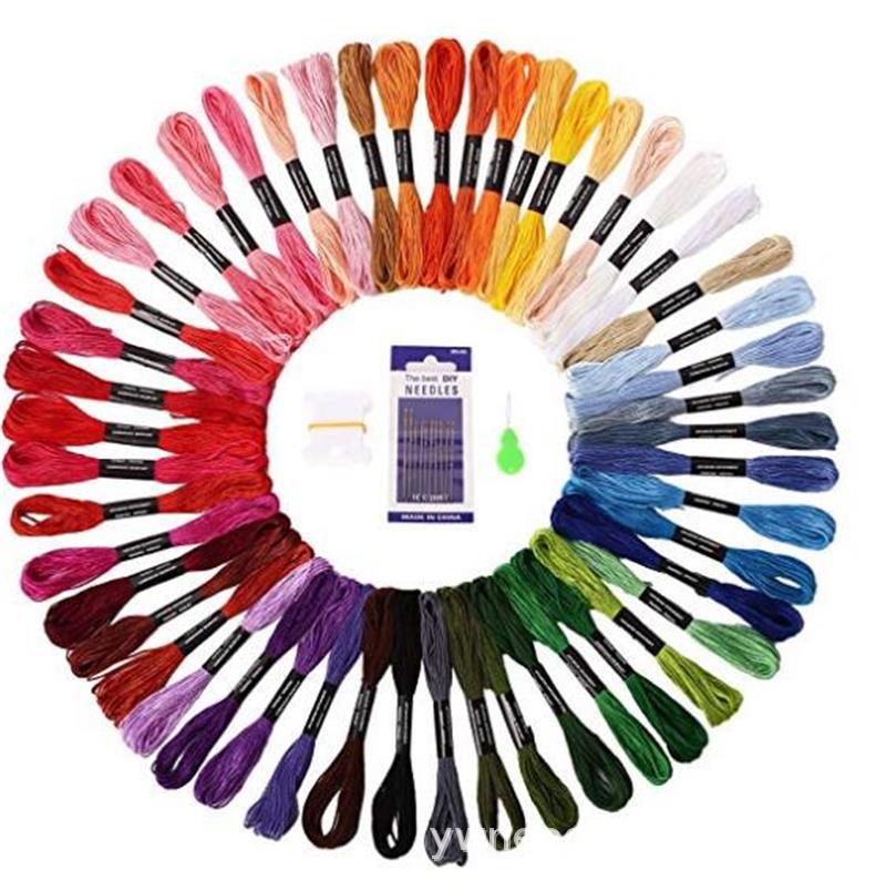 Factory direct supply 8 meters 6 shares of environmental protection cross-stitch embroidery thread branch line 50 color embroidery thread polyester cotton thread embroidery thread cross-border