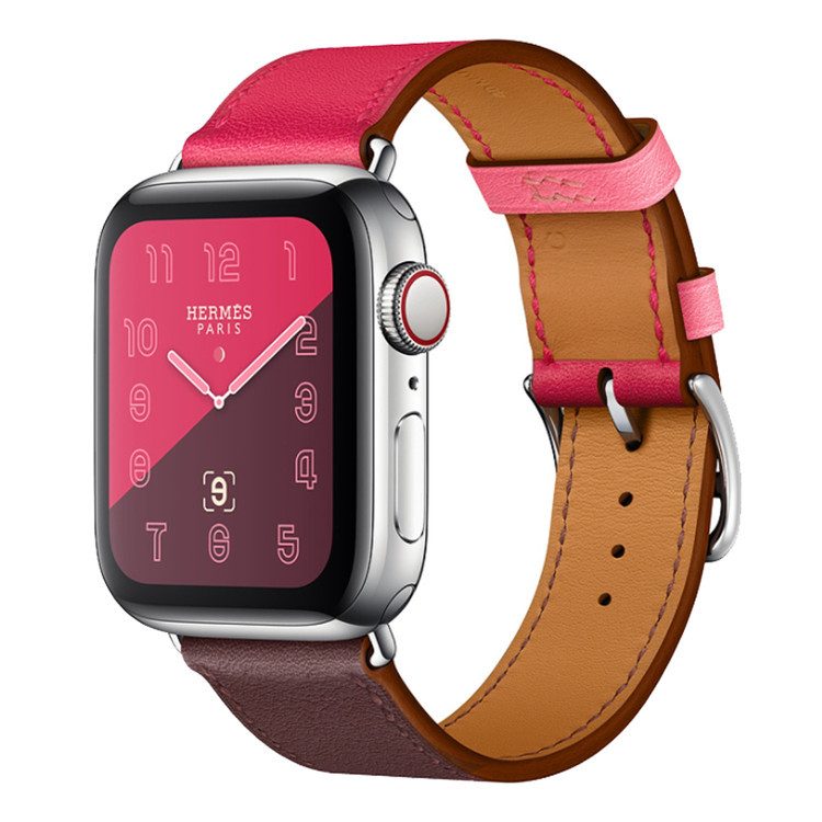 For apple watch/8/7/6/5Ultra Leather Strap Single Loop Double Loop Bracelet Wristband