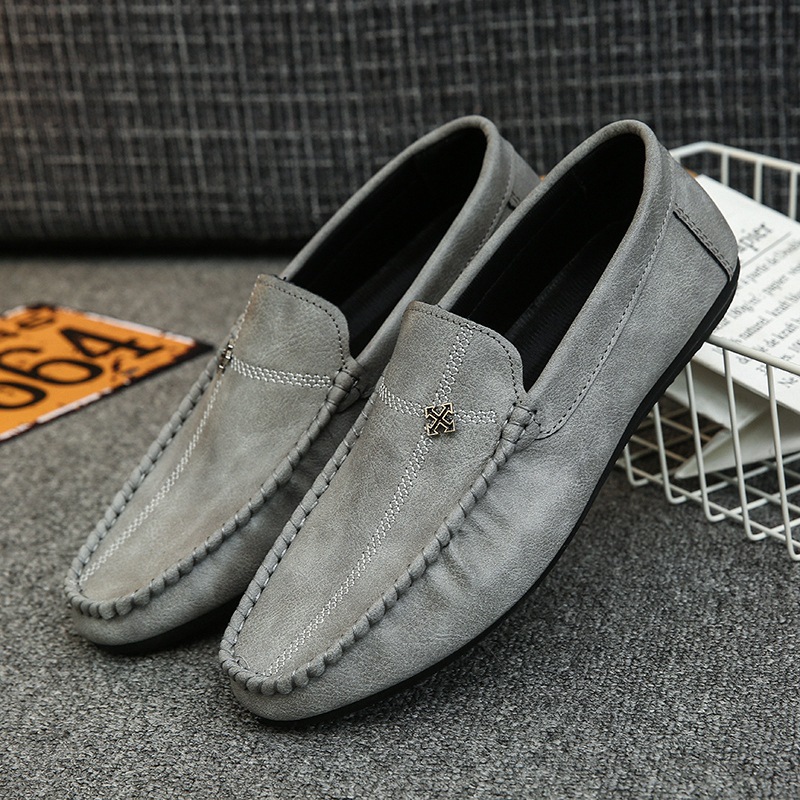 Men's bean shoes soft soft soles youth everything with lazy shoes loafers_voghion.com