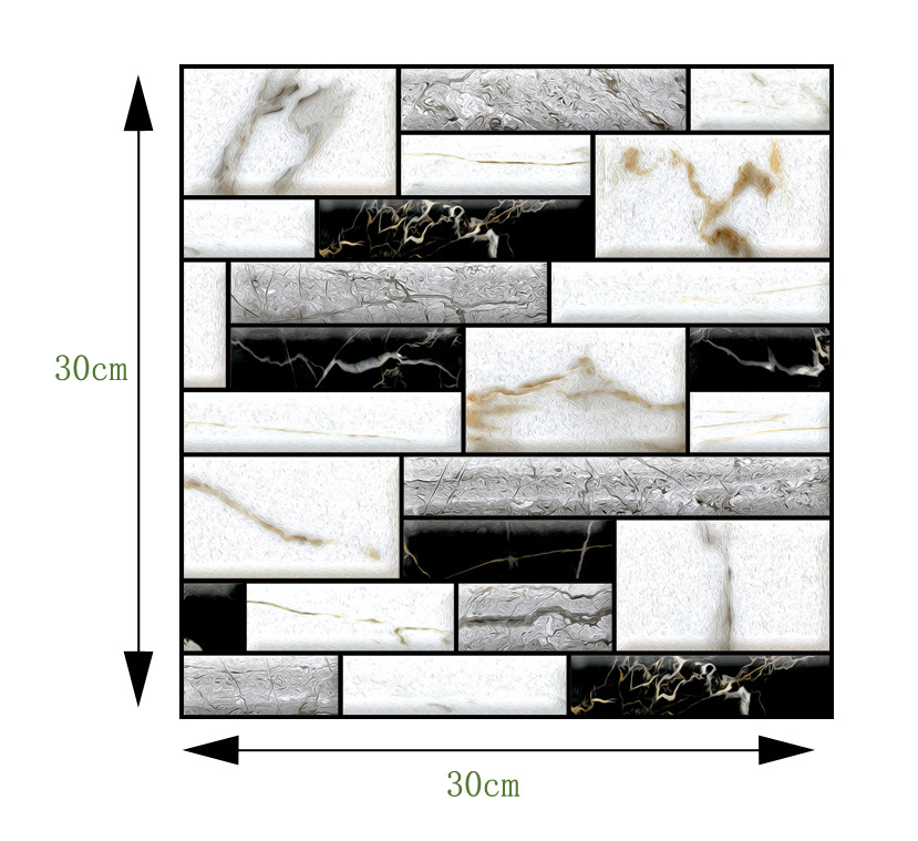 Cross-border explosions 3D stereo tile stickers anti-collision stickers PVC wall stickers ten pieces