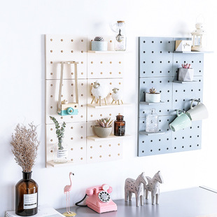Kitchen Living Room Dormitory Artifact White Wall Hanging Punch-Free Thickened Wall Hanging Rack Wall Combination Hole Board