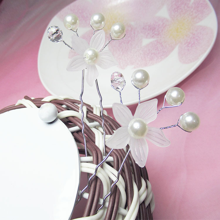 Korean style bridal accessories hair Pearl hairpin