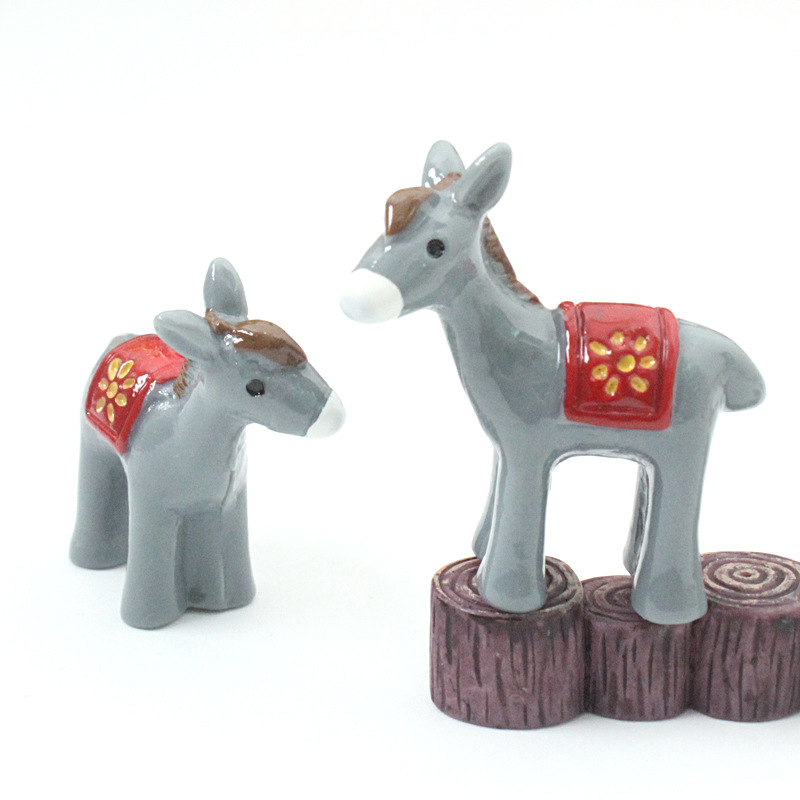 Little donkey Moss micro landscape ornaments cartoon fleshy flower creative DIY three-dimensional cute animal accessories