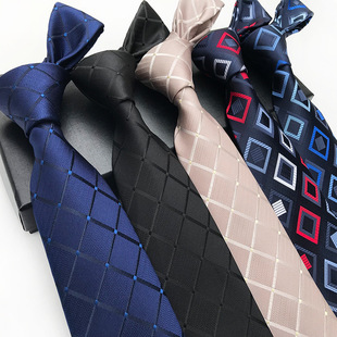 Factory spot direct supply 2023 new polyester jacquard fashion plaid tie formal tie