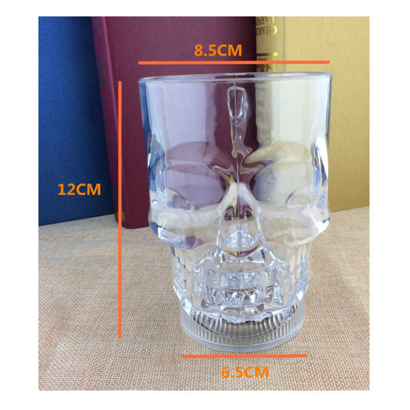 Colorful luminous induction Cup LED colorful flash big Ghost Head beer cup into the water both bright induction small skull cup