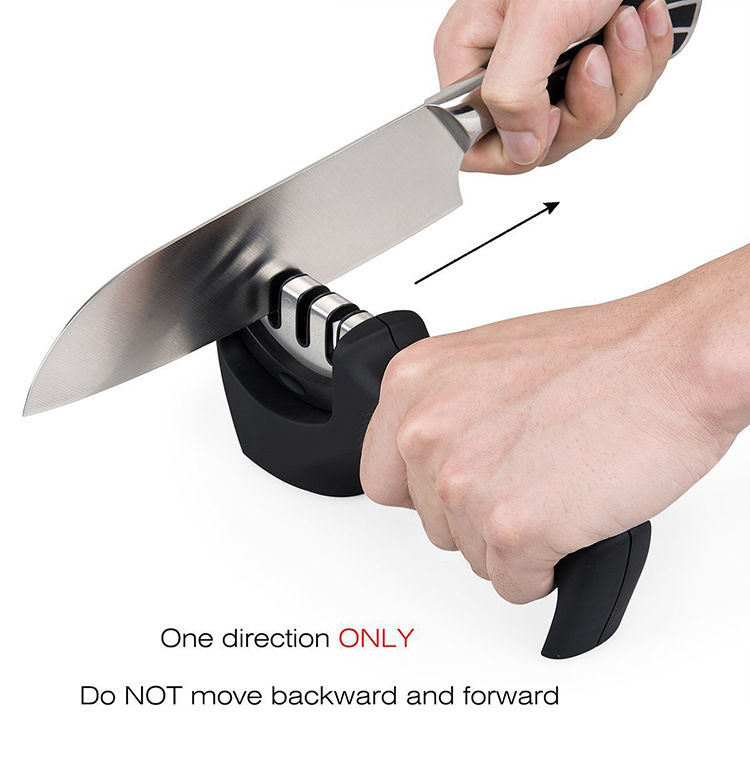 304 three-stage knife sharpener manual household quick knife sharpener handheld kitchen multifunctional kitchen knife diamond sharpening stone