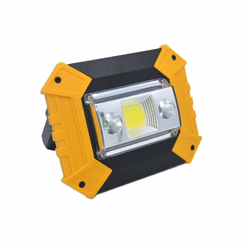 Wholesale COB rechargeable portable Searchlight three light source red blue flash LED flood light emergency lighting work light