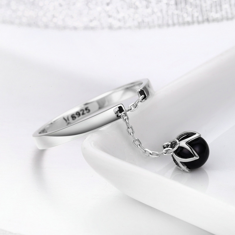 Evele original design s925 sterling silver opening pearl ring simple female ring factory direct SCR314