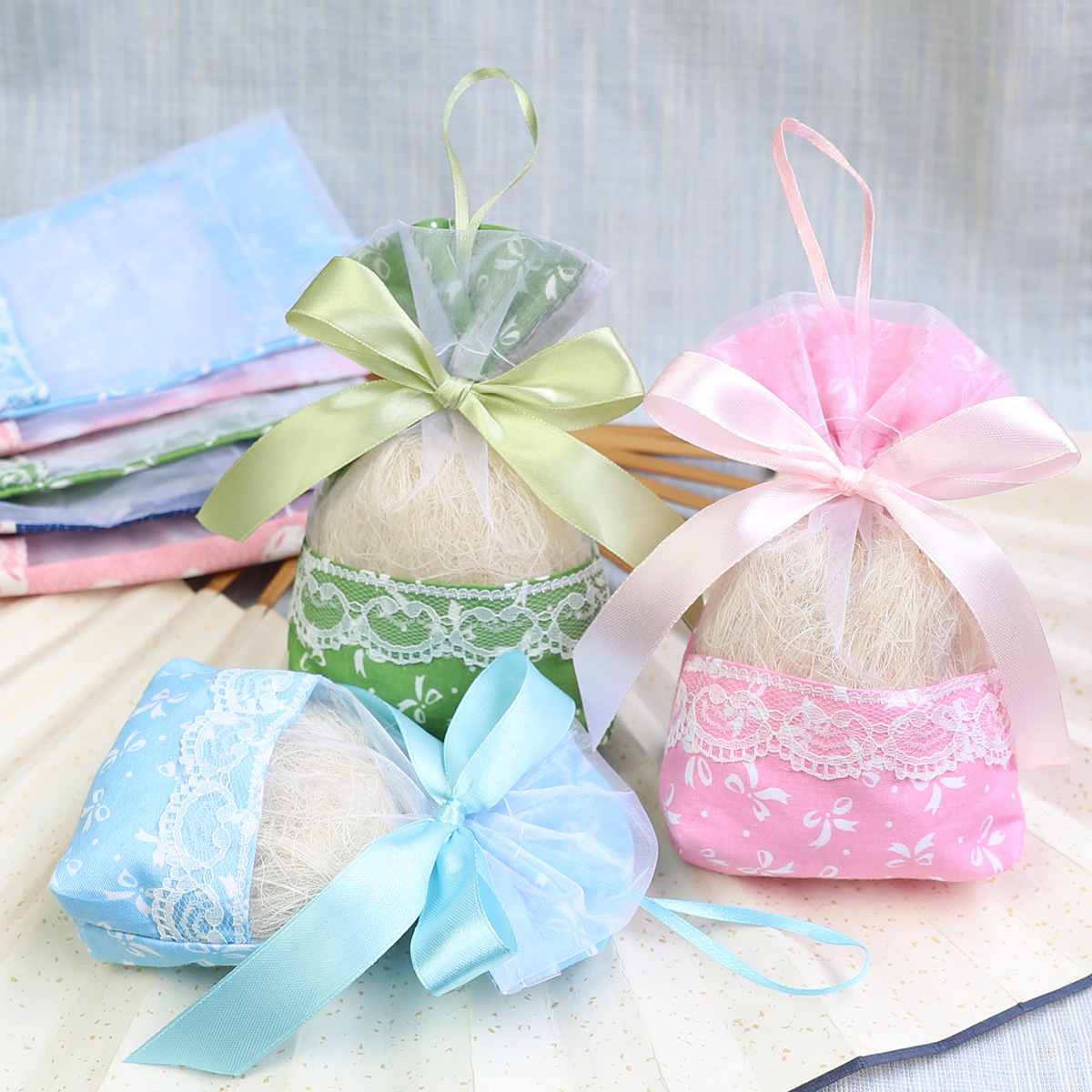 Wholesale sachet sachet lavender gift bag bow cotton linen cloth bag custom made logo empty bag