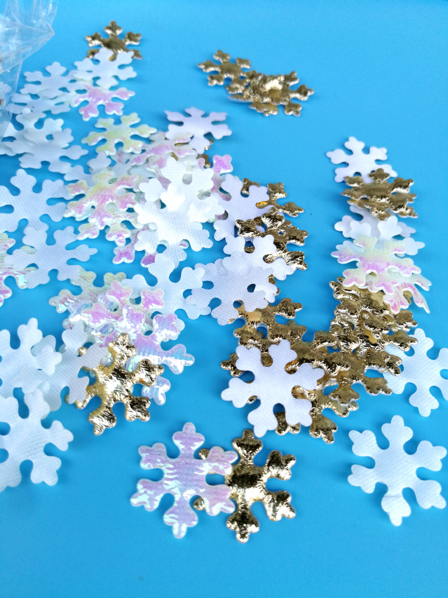 Christmas Holiday Snowflake Christmas tree decoration wedding party ice and snow throwing confetti diy handmade Christmas decoration_voghion.com