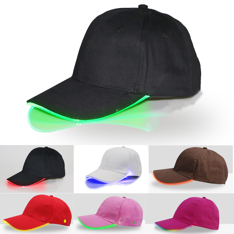 Led発光帽子夜光ランニング綿質鴨舌帽屋外日よけ発光登山日焼け止め野球帽|undefined