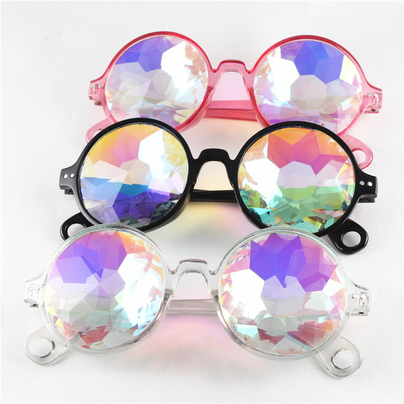Kaleidoscope concert sunglasses glass prism mosaic glasses night performance costumes with sunglasses