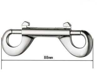 Factory wholesale supply pet buckle M217A zinc alloy double dog buckle nickel chrome double hook