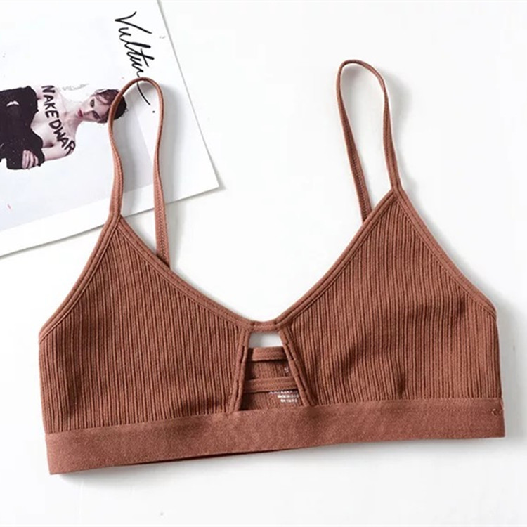 Cross-border European and American Triangle Cup Hollow Breathable Rimless Thin Underwear Women's bralette Comfortable Bra French Style