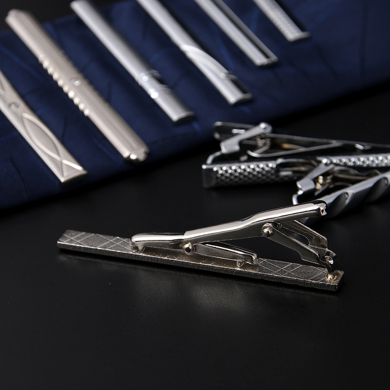Spot men's formal silver tie clip fashion simple business tie clip tie clip wholesale