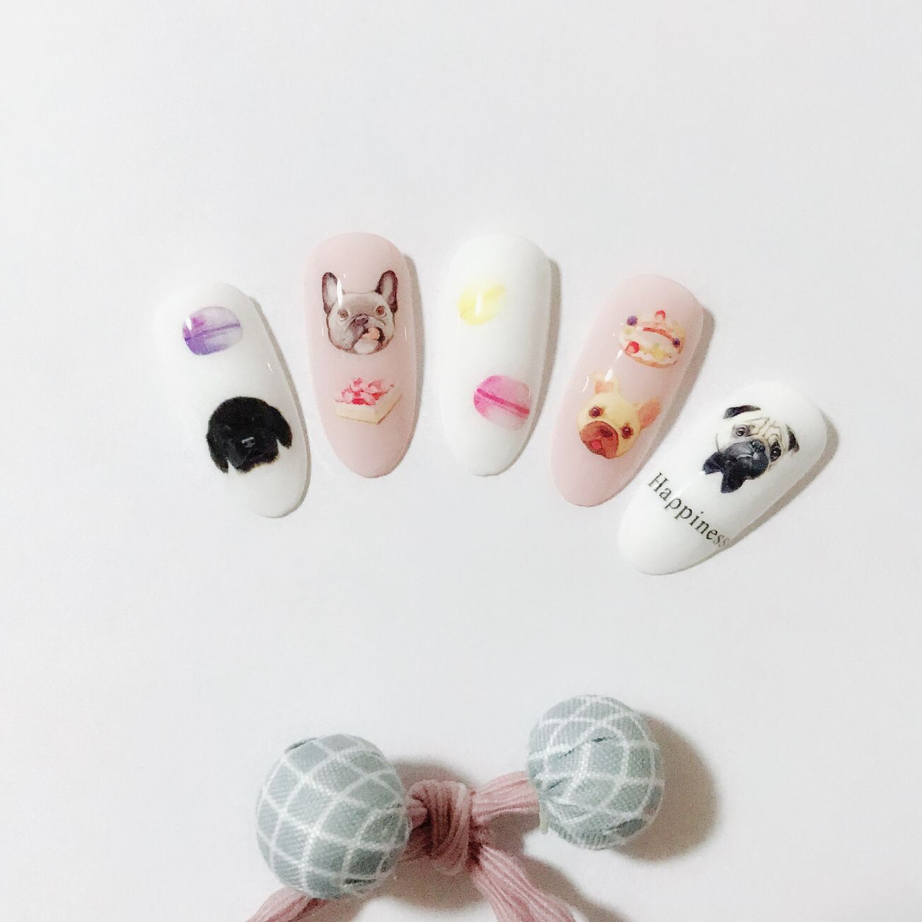 超薄 可愛狗狗 3D指甲貼花 帶背膠 美甲貼紙 飾品HanYI163-164