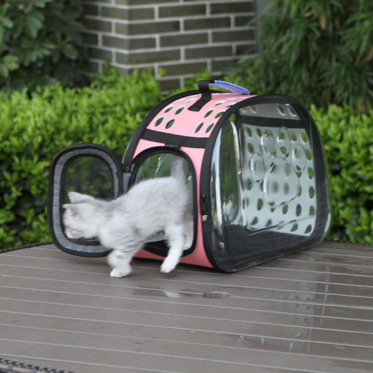 Explosions manufacturers wholesale EV transparent pet bag cat bag dog bag foldable storage pet out of the bag large quantity discount